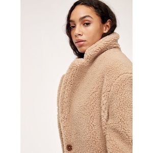 blush faux fur jacket